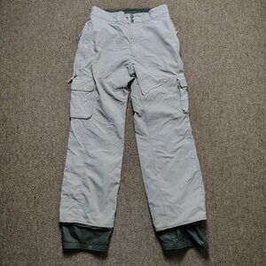 BURTON Snowboard Pants Men M Gray BIOLITE Insulated Straight Leg Distressed